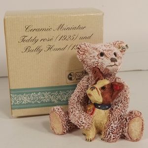 Steiff Miniature Teddy Rose with Dog Figurine